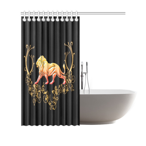 Awesome lion in gold and black Shower Curtain 69"x70"