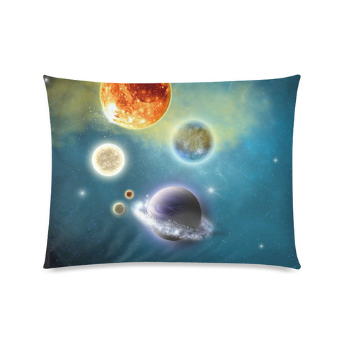 Space scenario with  meteorite sun and planets Custom Picture Pillow Case 20"x26" (one side)