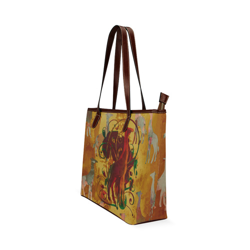 Magic Africa Giraffes Ornaments grunge Shoulder Tote Bag (Model 1646)
