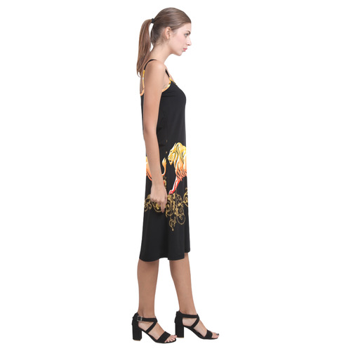 Awesome lion in gold and black Alcestis Slip Dress (Model D05)