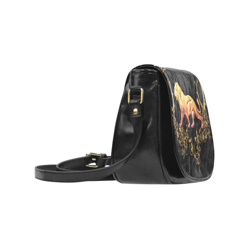 Awesome lion in gold and black Classic Saddle Bag/Small (Model 1648)