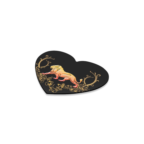 Awesome lion in gold and black Heart Coaster