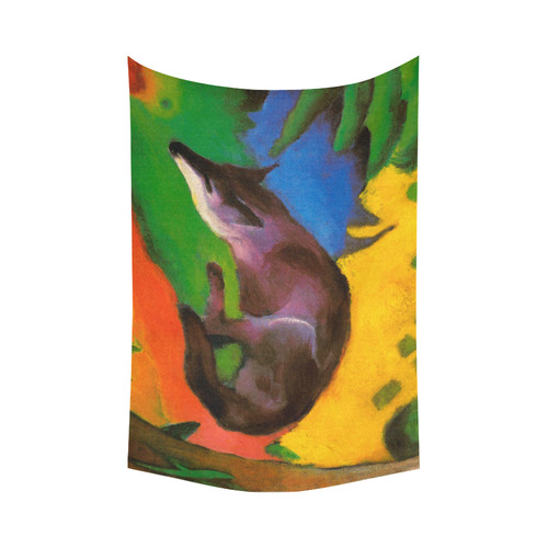 Black Fox by Franz Marc Cotton Linen Wall Tapestry 90"x 60"