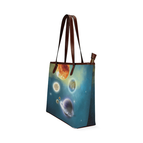 Space scenario with  meteorite sun and planets Shoulder Tote Bag (Model 1646)