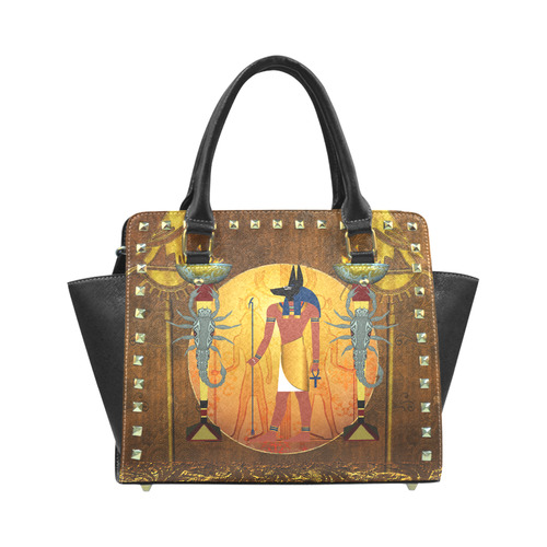 Anubis the egyptian god Rivet Shoulder Handbag (Model 1645)
