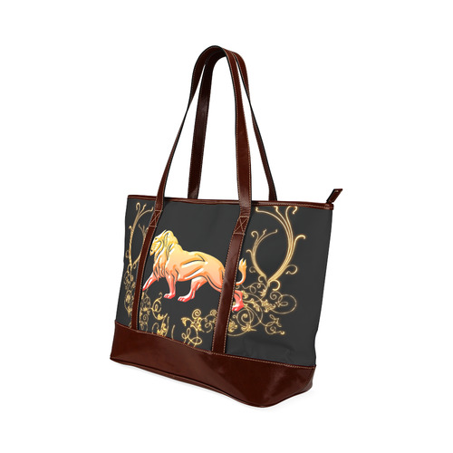 Awesome lion in gold and black Tote Handbag (Model 1642)