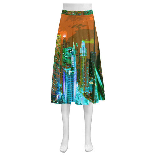 Chicago PopArt 20161107 Mnemosyne Women's Crepe Skirt (Model D16)