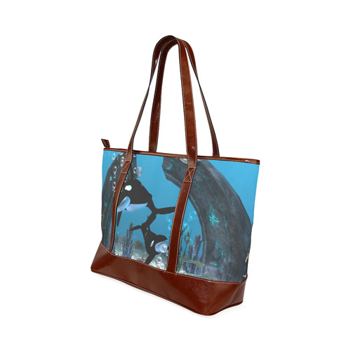 Amazing orcas , underwater world Tote Handbag (Model 1642)