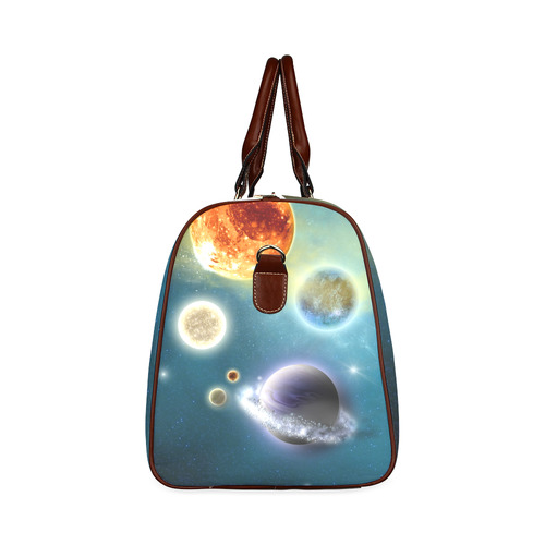 Space scenario with  meteorite sun and planets Waterproof Travel Bag/Small (Model 1639)