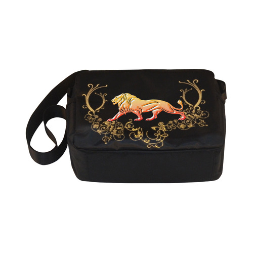 Awesome lion in gold and black Classic Cross-body Nylon Bags (Model 1632)