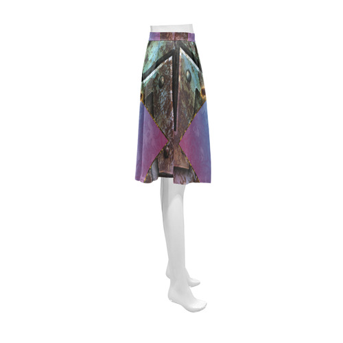 Snowboarding on steampunk background Athena Women's Short Skirt (Model D15)