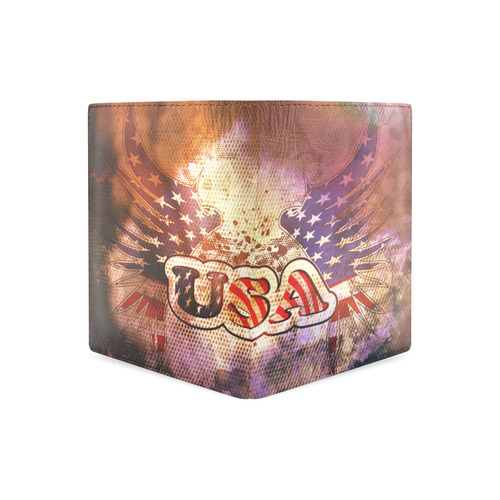 the USA with wings Men's Leather Wallet (Model 1612)