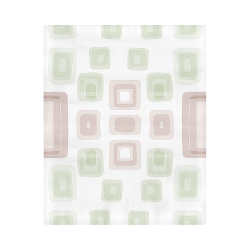 Green and Pink pastel squares, back to 70's Duvet Cover 86"x70" ( All-over-print)
