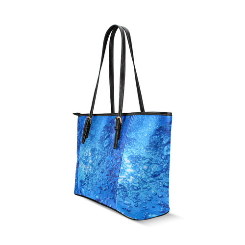 under water 2 Leather Tote Bag/Small (Model 1640)