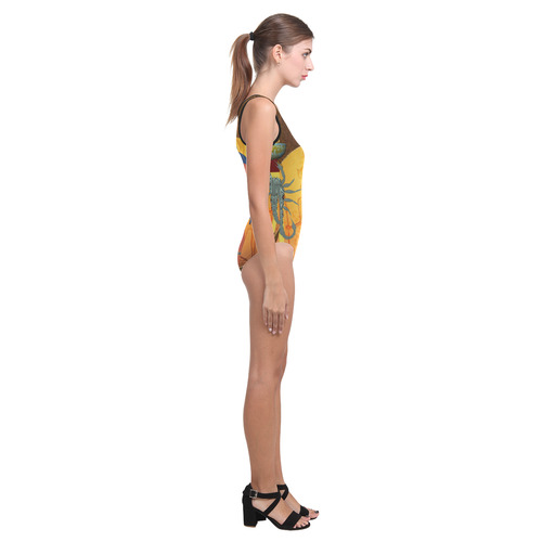 Anubis the egyptian god Vest One Piece Swimsuit (Model S04)