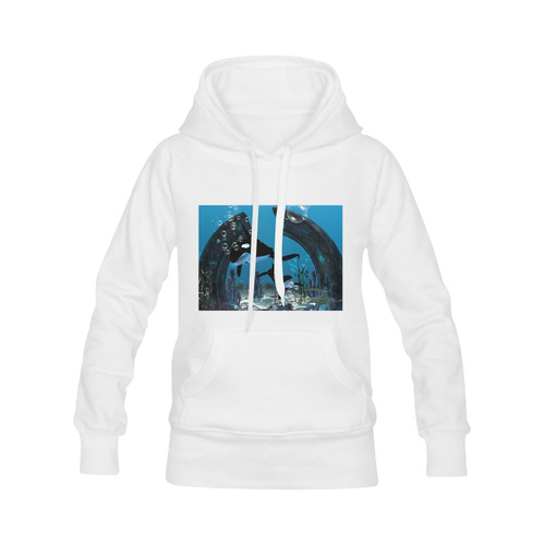 Amazing orcas , underwater world Men's Classic Hoodie (Remake) (Model H10)