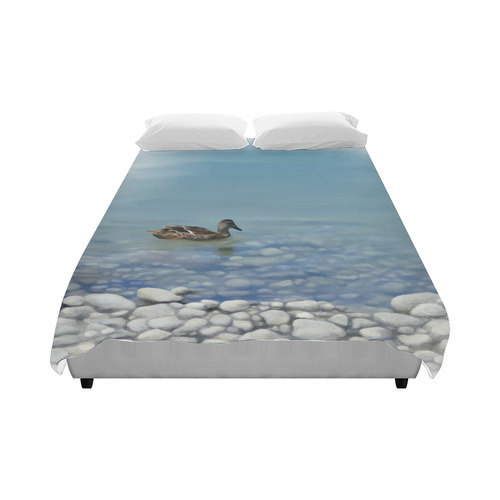 Swimming Duck, watercolor Duvet Cover 86"x70" ( All-over-print)