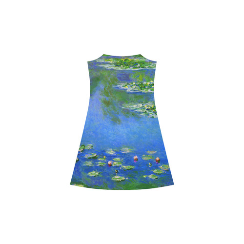 Claude Monet Water Lilies 1906 Floral Fine Art Alcestis Slip Dress (Model D05)