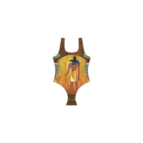 Anubis the egyptian god Vest One Piece Swimsuit (Model S04)