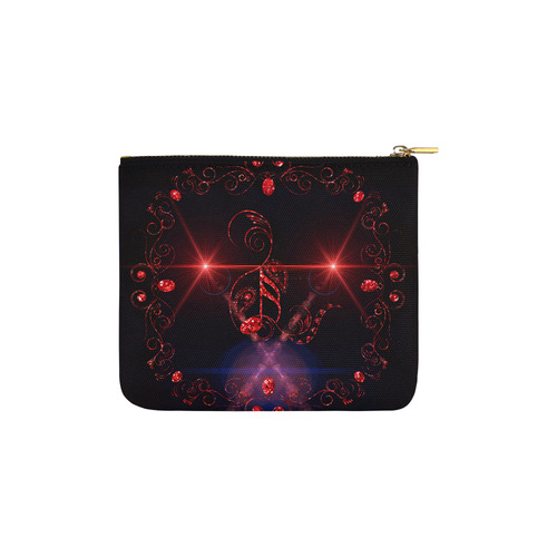 Music, key notes on dark background Carry-All Pouch 6''x5''