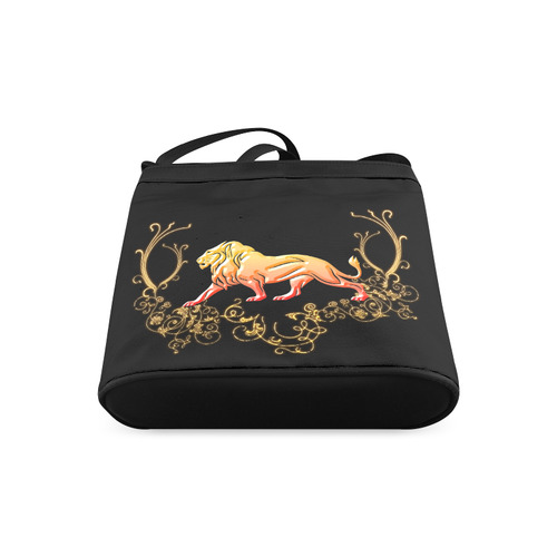 Awesome lion in gold and black Crossbody Bags (Model 1613)