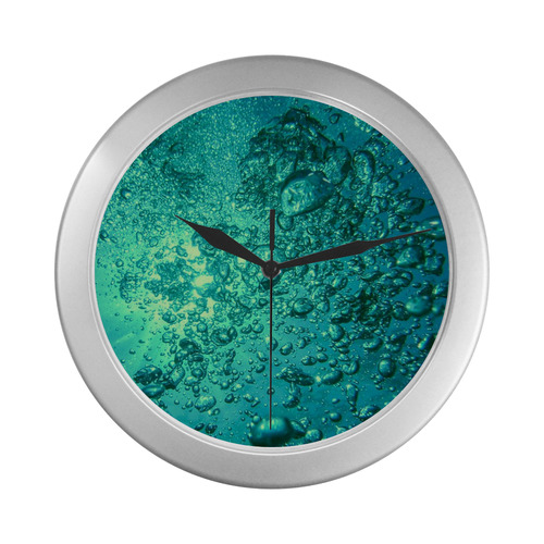 under water 3 Silver Color Wall Clock