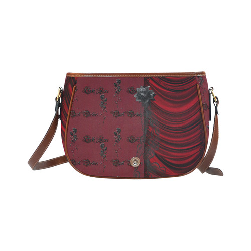 Elegant vintage gothic with a black dark rose Saddle Bag/Small (Model 1649) Full Customization