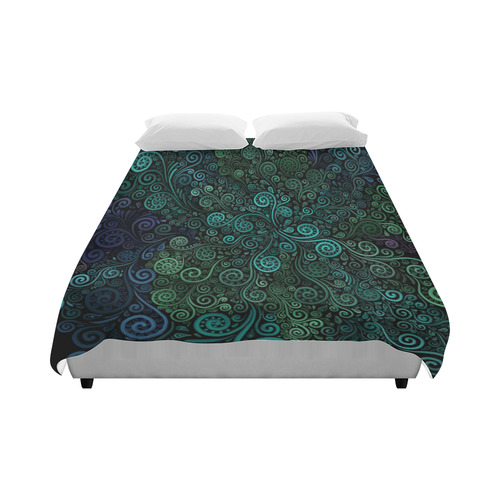 Turquoise 3D Rose Duvet Cover 86"x70" ( All-over-print)
