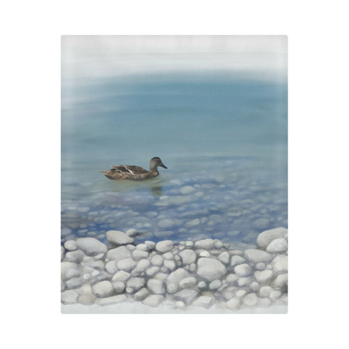 Swimming Duck, watercolor Duvet Cover 86"x70" ( All-over-print)