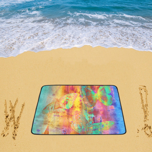 Colorful Butterflies Q Beach Mat 78"x 60"