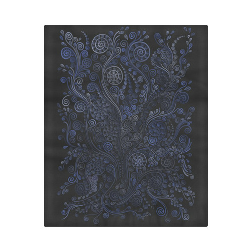 Ornamental blue on dark Duvet Cover 86"x70" ( All-over-print)
