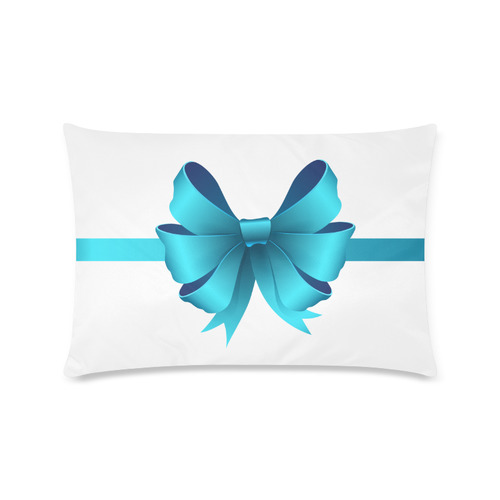 Blue Bow and Ribbon Custom Rectangle Pillow Case 16"x24" (one side)
