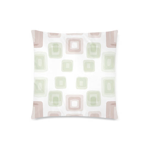 Green and Pink pastel squares, back to 70's Custom Zippered Pillow Case 18"x18"(Twin Sides)