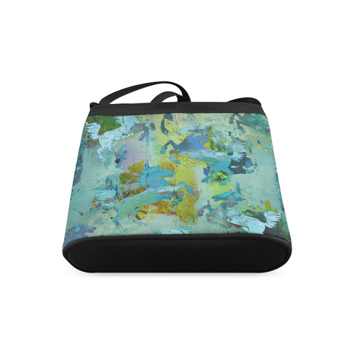 Rearing Horses grunge style painting Crossbody Bags (Model 1613)