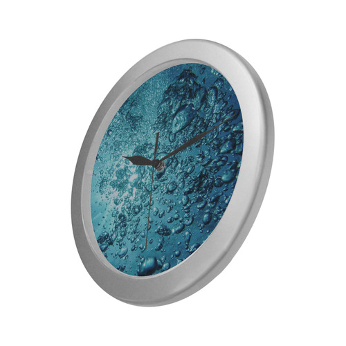 under water 1 Silver Color Wall Clock