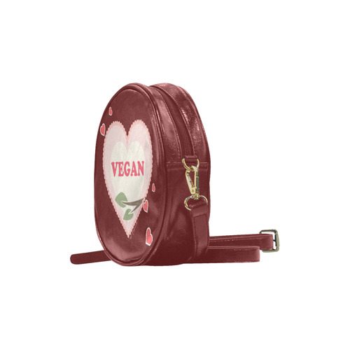 Vegan Heart Round Sling Bag (Model 1647)