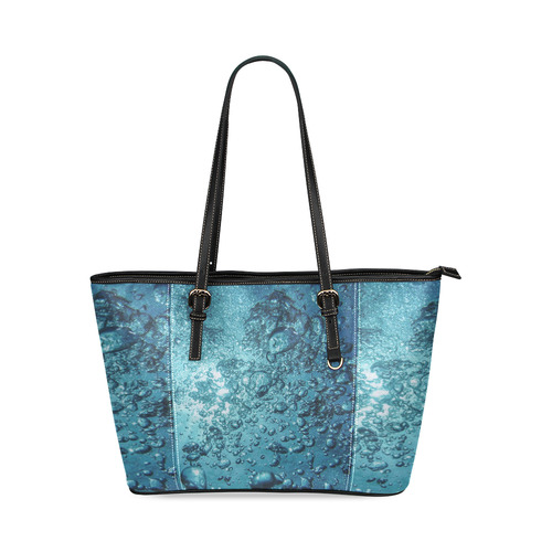 under water 1 Leather Tote Bag/Small (Model 1640)