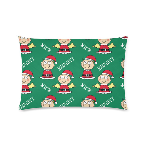 Naughty and Nice Christmas Elves Custom Rectangle Pillow Case 16"x24" (one side)