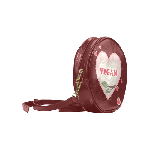 Vegan Heart Round Sling Bag (Model 1647)