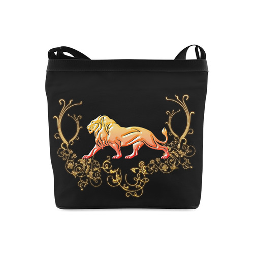 Awesome lion in gold and black Crossbody Bags (Model 1613)