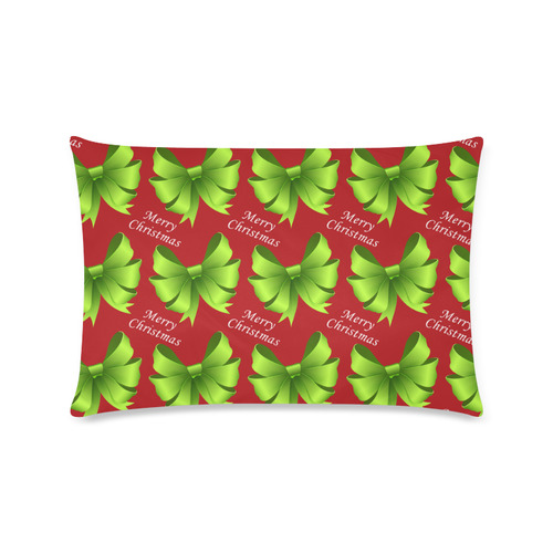 Merry Christmas Bows Custom Rectangle Pillow Case 16"x24" (one side)