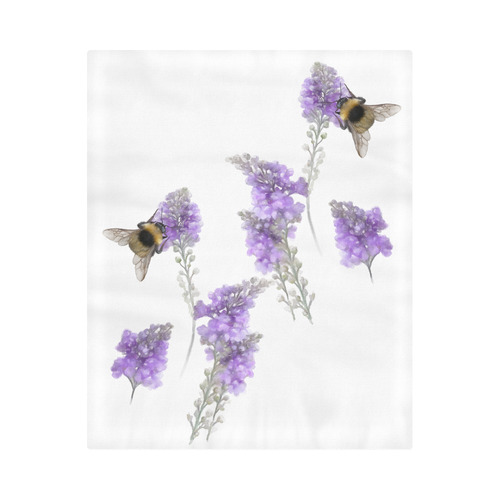 Bumblebee on Purple Flowers, original painting Duvet Cover 86"x70" ( All-over-print)