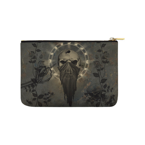 The creepy skull with spider Carry-All Pouch 9.5''x6''