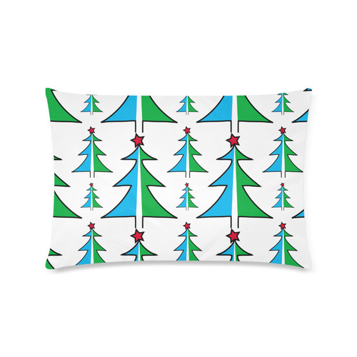 Christmas Trees Custom Rectangle Pillow Case 16"x24" (one side)