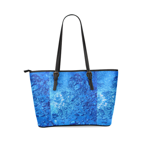 under water 2 Leather Tote Bag/Small (Model 1640)