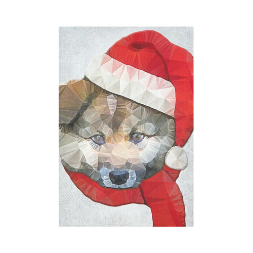 christmas santa dog Cotton Linen Wall Tapestry 60"x 90"