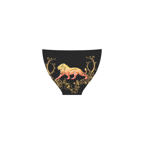 Awesome lion in gold and black Custom Bikini Swimsuit (Model S01)