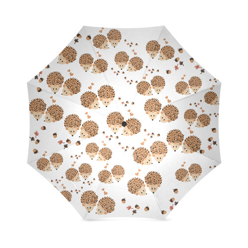 Hedgehogs in autumn Foldable Umbrella (Model U01)