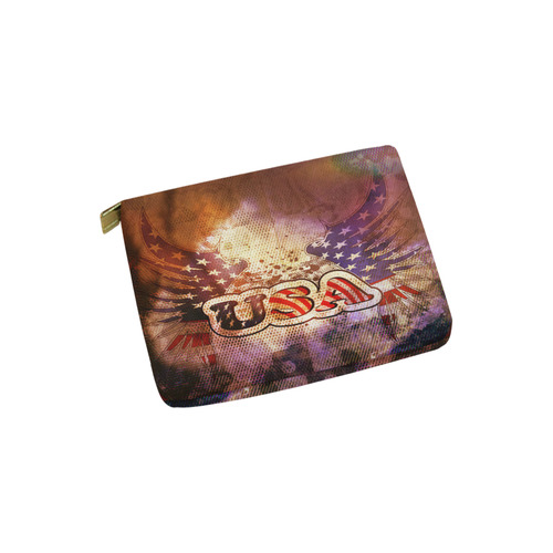 the USA with wings Carry-All Pouch 6''x5''