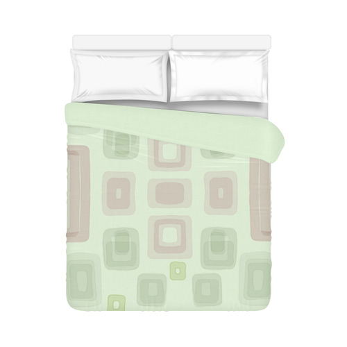 Green and Pink squares, back to 70's Duvet Cover 86"x70" ( All-over-print)